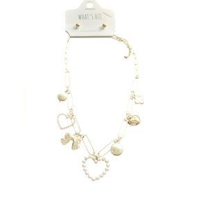 NWT Gold Heart Charm Necklace.
